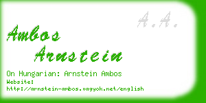 ambos arnstein business card